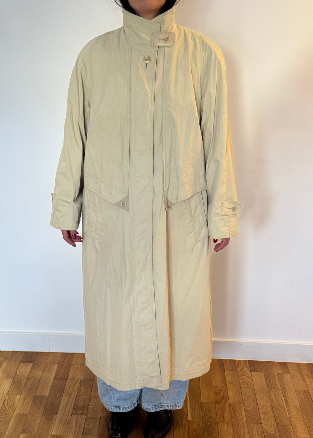 SALMA_GABARDINA BEIGE CUELLO CHIMENEA
